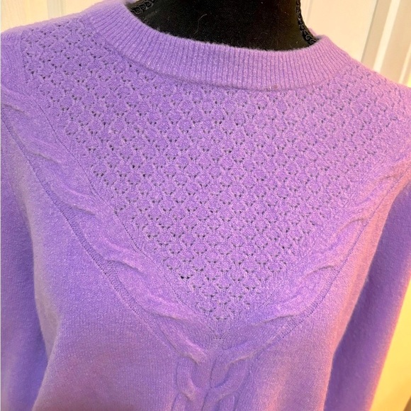 Talbots Lilac Cable Knit Soft Sweater Size M - Picture 3 of 10